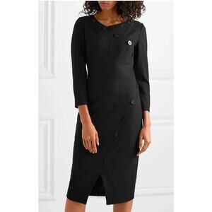 Cefinn black button embellished sheath pencil dress womens 10 minimalist capsule